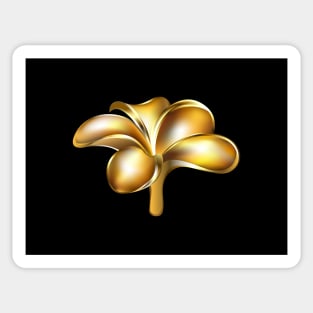 Gold plumeria flower Sticker